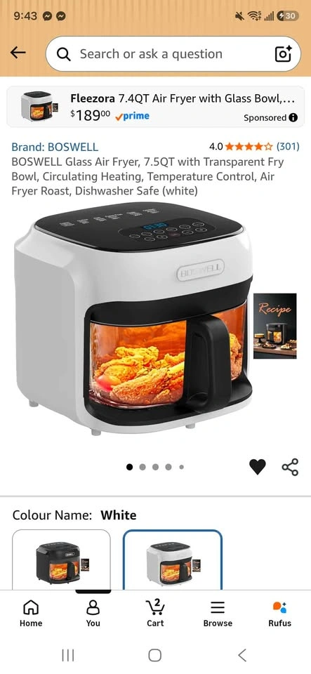 BOSWELL Glass Air Fryer - photo 5