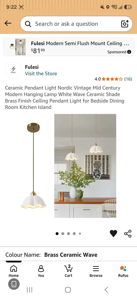 Ceramic Pendant Light - photo 4