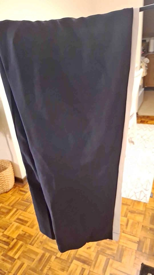 Black Trousers with White Side Stripe