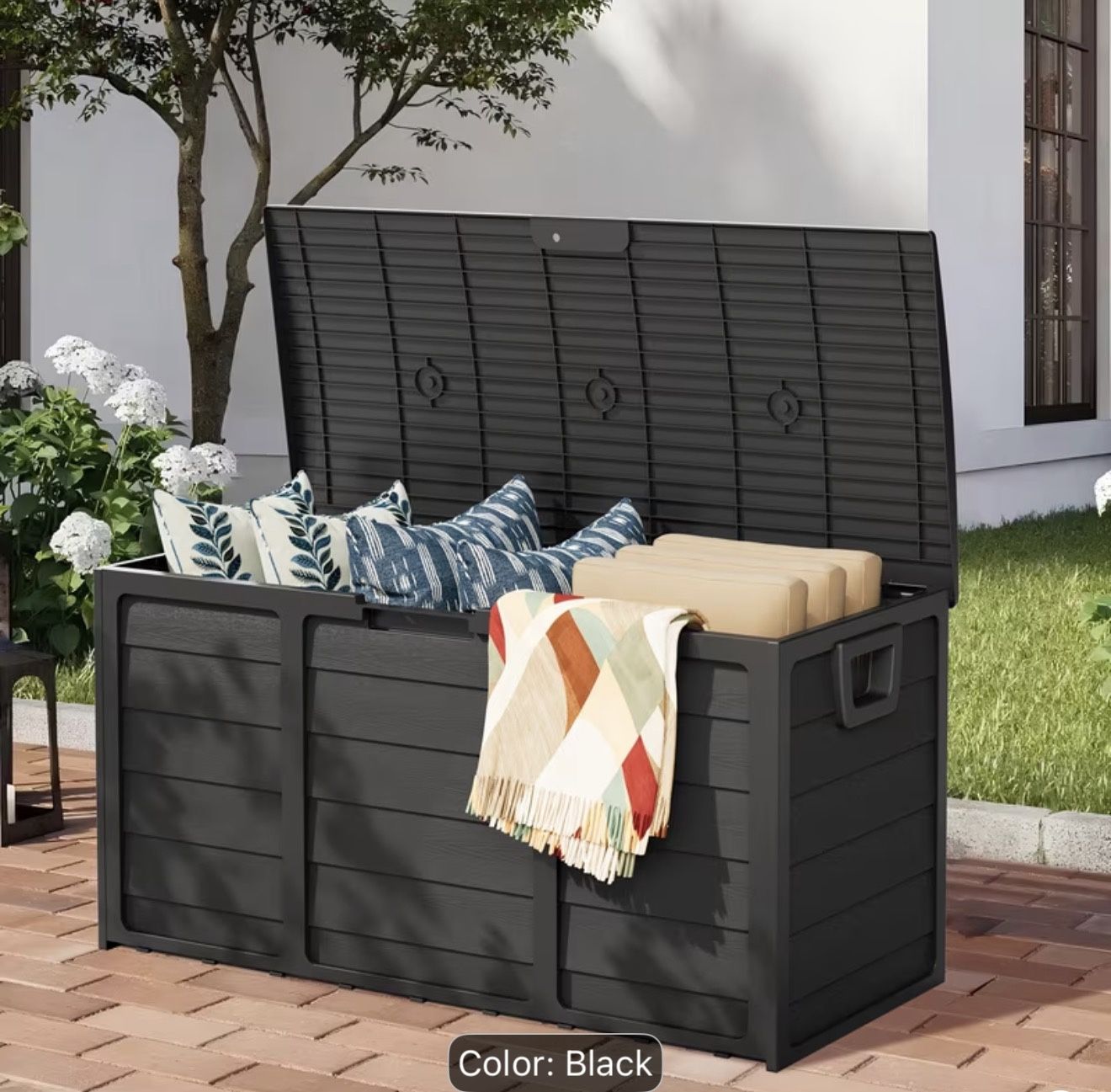 75 Gallon Pool Garden Bin Storage Black In Color