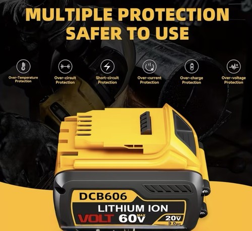 12AH Battery for Dewalt 20V/60V Cordless Tools - New DCB609 - photo 3