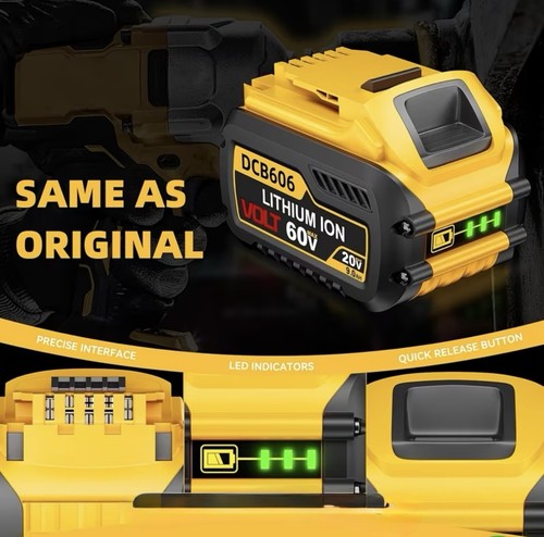 12AH Battery for Dewalt 20V/60V Cordless Tools - New DCB609 - photo 4