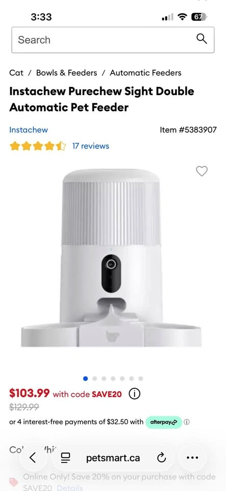 Instachew Purechew Sight Double Automatic Pet Feeder