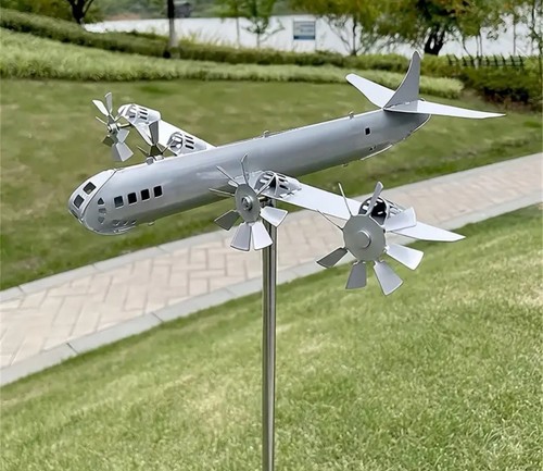 Airplane Wind Spinner Metal Vintage Looking Plane - photo 2