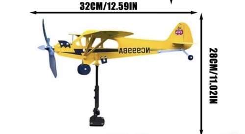 Airplane Wind Spinner Metal Vintage Looking Plane Yellow - photo 4