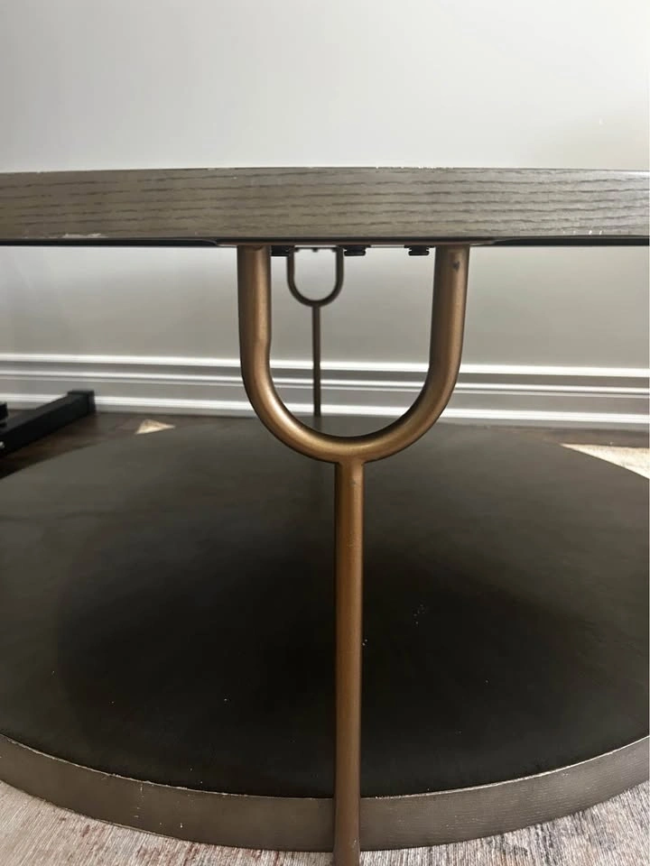 Large 2-Tier metallic coffee table - photo 2