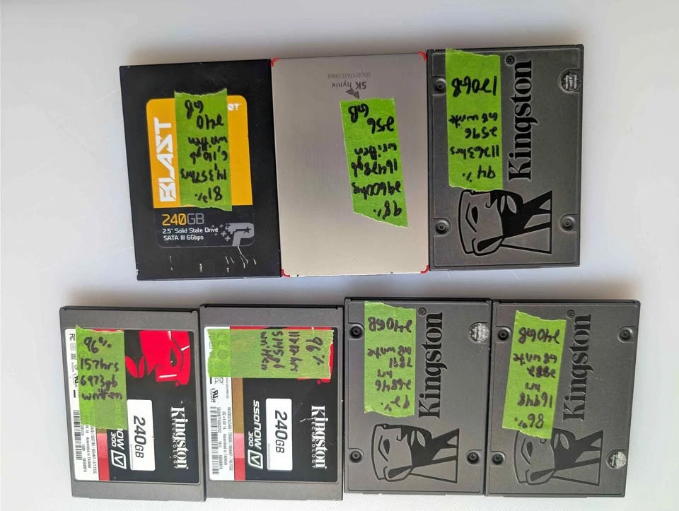 SSDs used 240gb