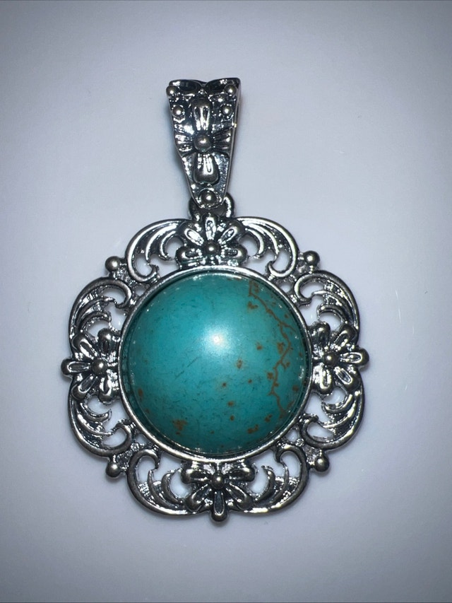 Turquoise Filigree Pendant