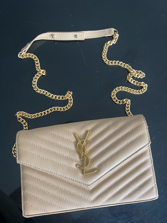Yves Saint Laurent Cassandre envelope chain wallet