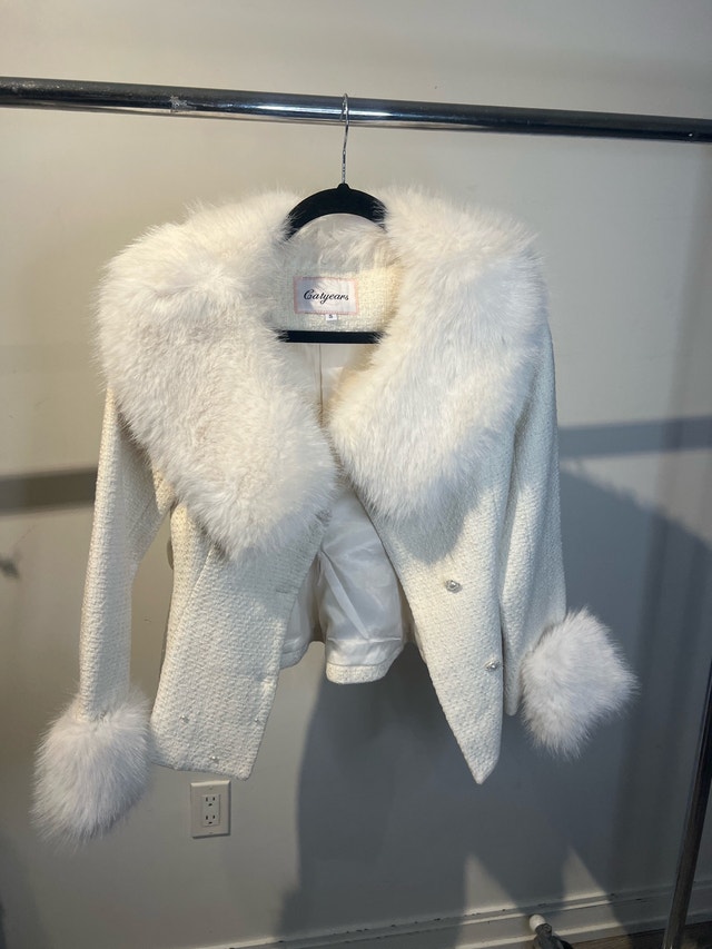 Catyears White Tweed Jacket