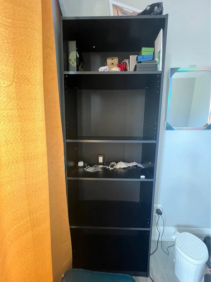 Mainstays 5-Shelf Bookcase – Black Oak – $40 OBO - photo 3