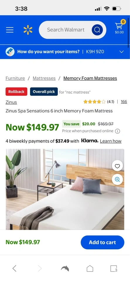 Full Size Bed Frame + 6” Memory Foam Mattress – Like New! - photo 2