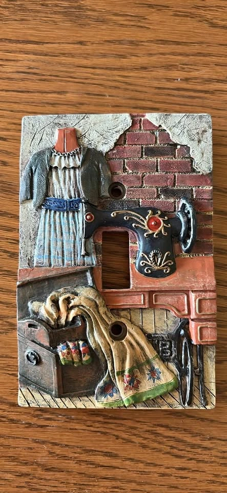 Vintage Sewing Room Light Switch Cover