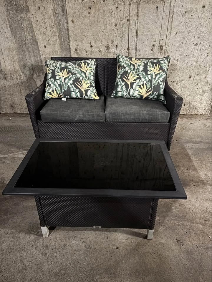 4-Piece Wicker Outdoor Patio Furniture Set with Storage Coffee T - photo 4