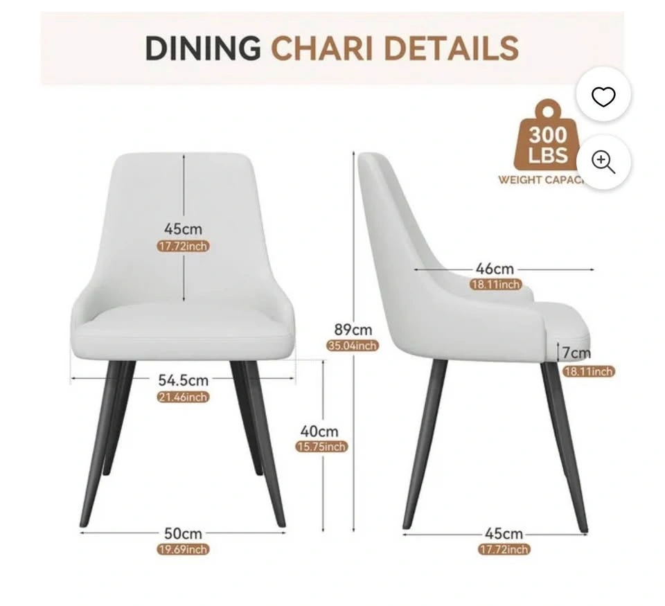 Brand new PU faux leather dinning chair ( set of 2) - photo 2