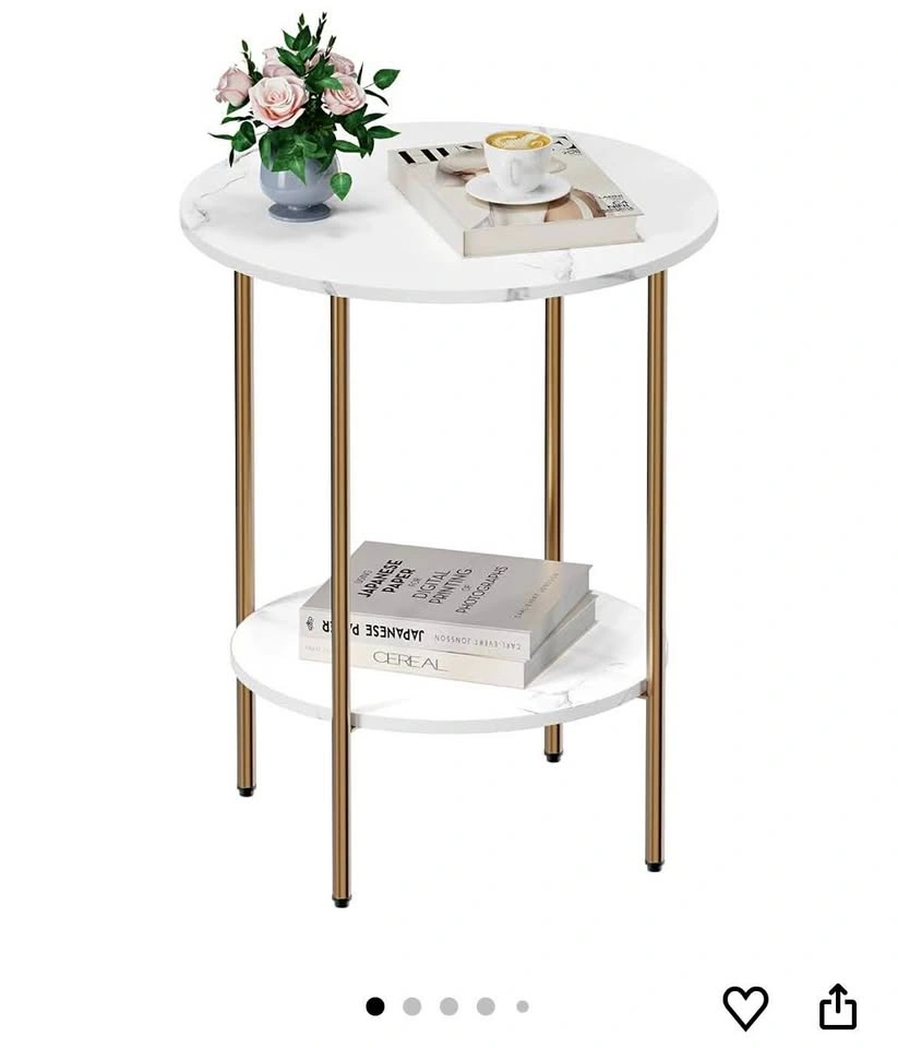Brand new Side round table 2 storage shelves