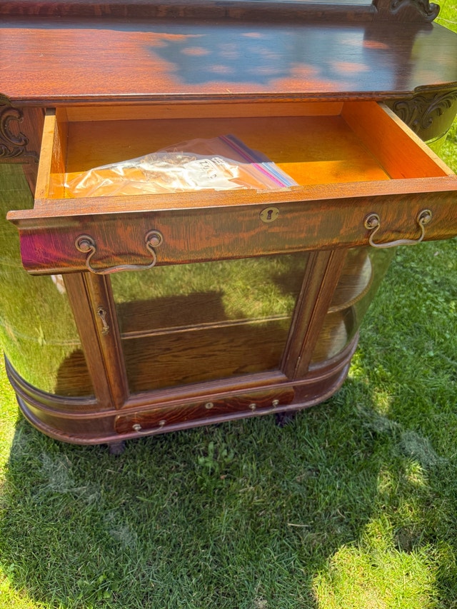 Antique Wooden Display Cabinet - photo 2