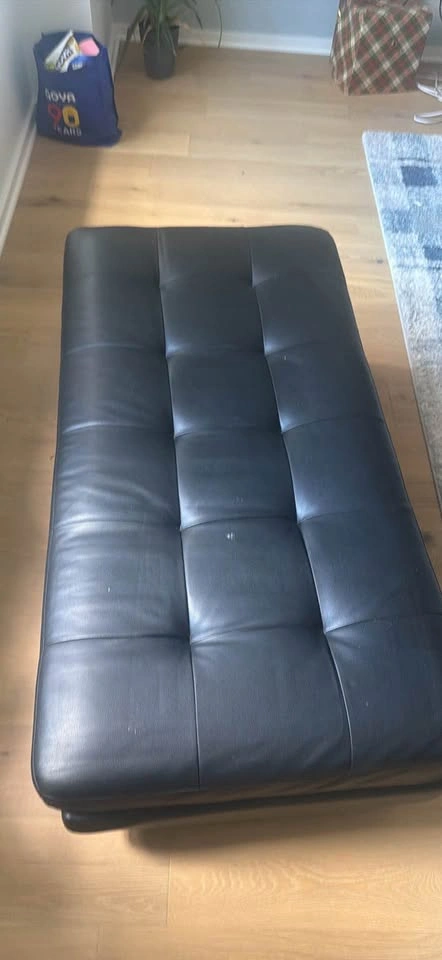 Black Ottoman (Leather) - photo 2