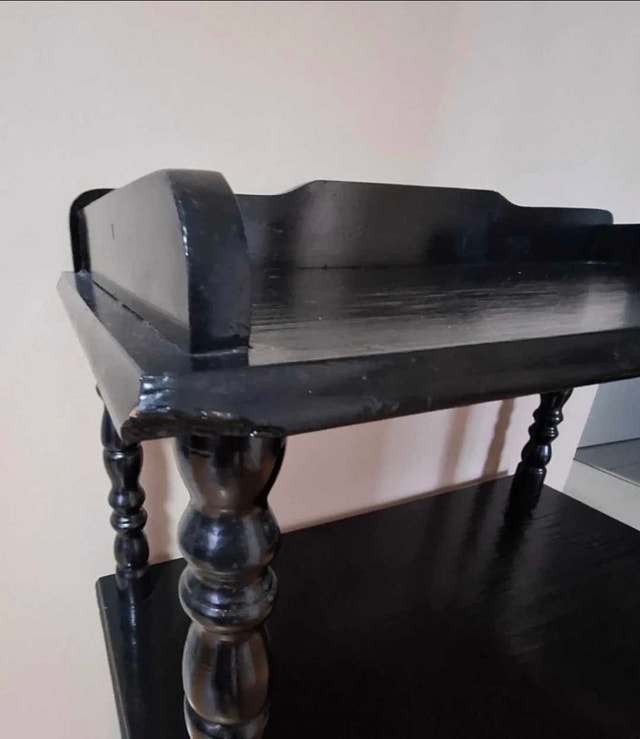 Handmade Black Wooden 3-Tier Shelf - photo 3