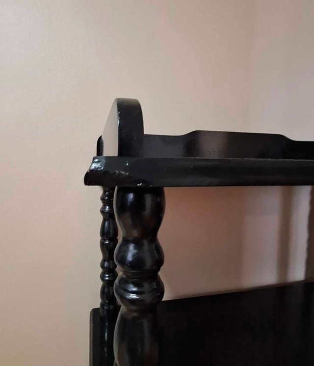 Handmade Black Wooden 3-Tier Shelf - photo 4