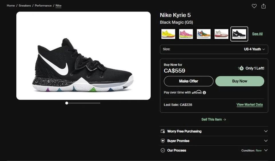 Kyrie 5 "Black Magic" GS - photo 4
