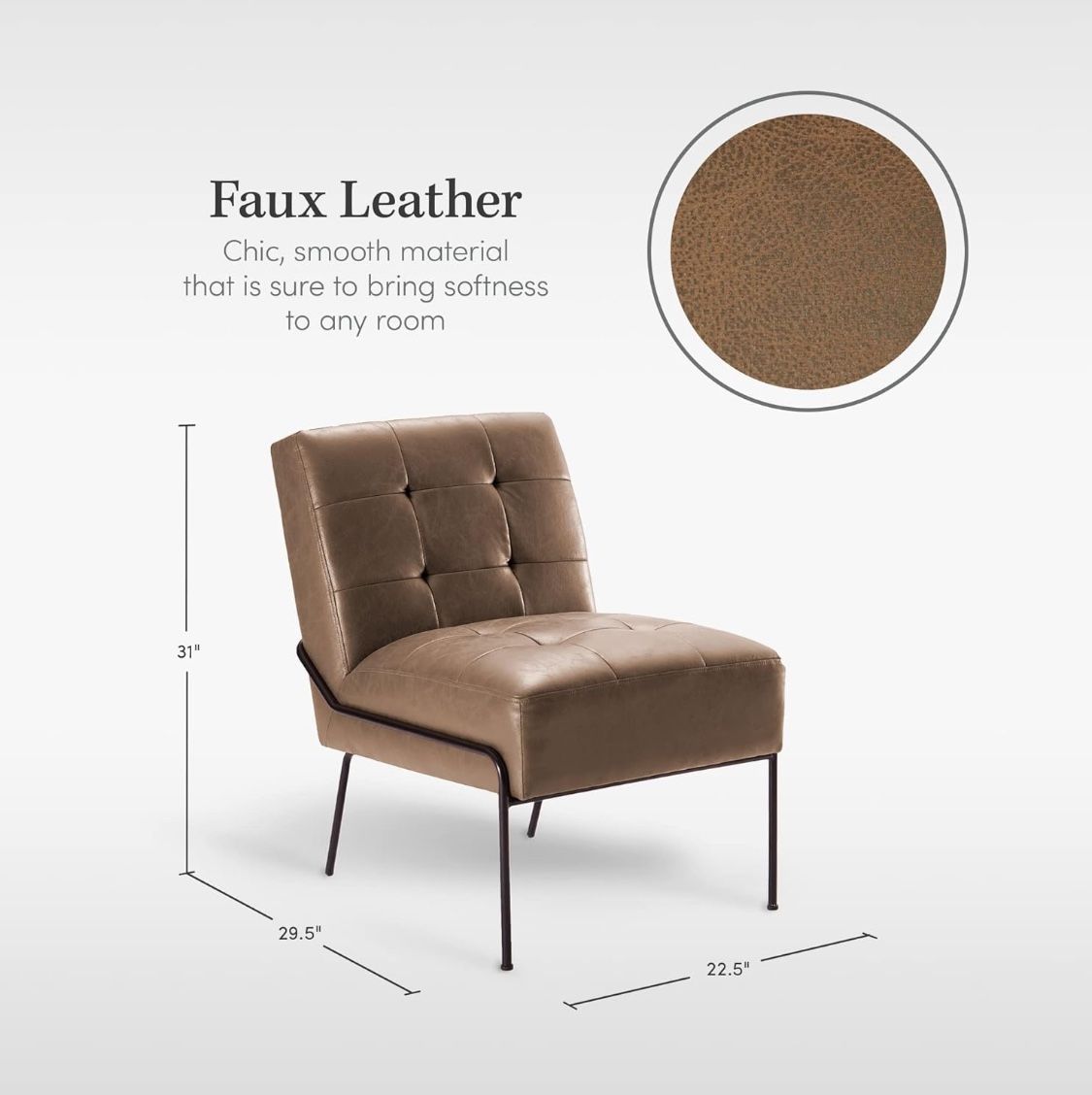 eLuxurySupply Accent Chair - Armless Upholstered Chair - photo 4