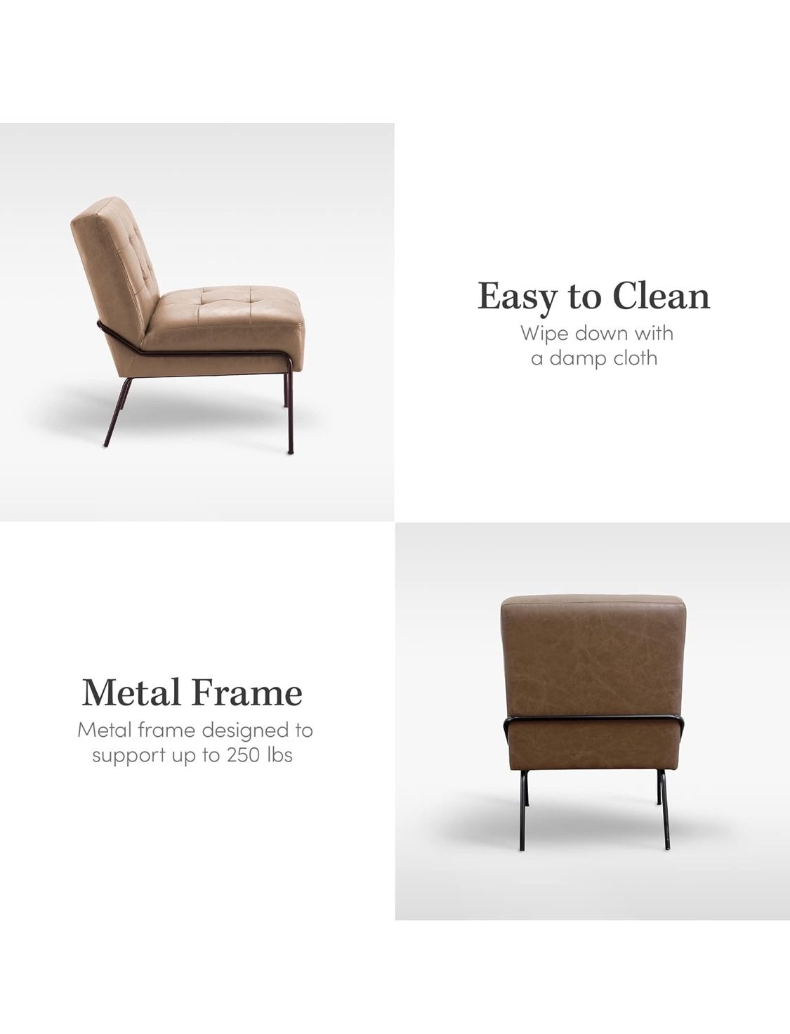 eLuxurySupply Accent Chair - Armless Upholstered Chair - photo 5