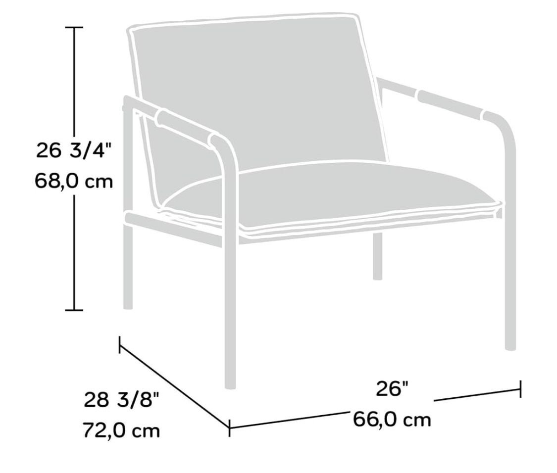 Sauder Boulevard Cafe Metal Lounge Chair, Charcoal Gray - photo 3