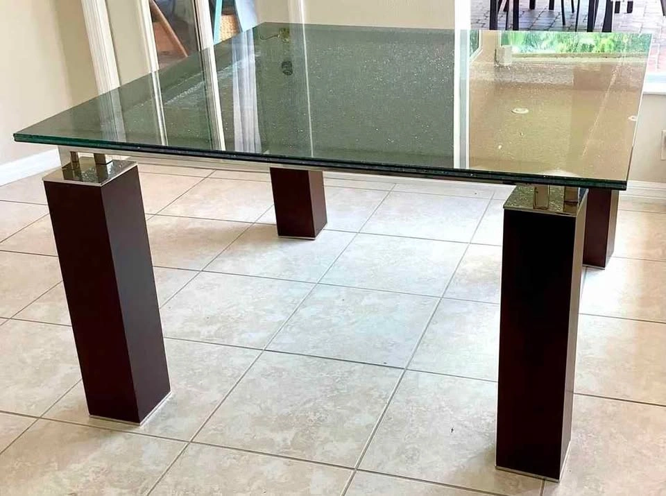 Modern Glass Top Coffee Table with Dark Metal Legs - photo 2