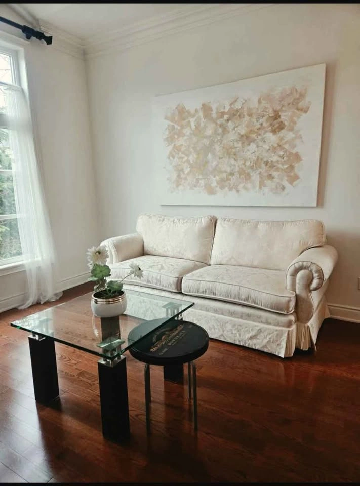 Modern Glass Top Coffee Table with Dark Metal Legs - photo 4