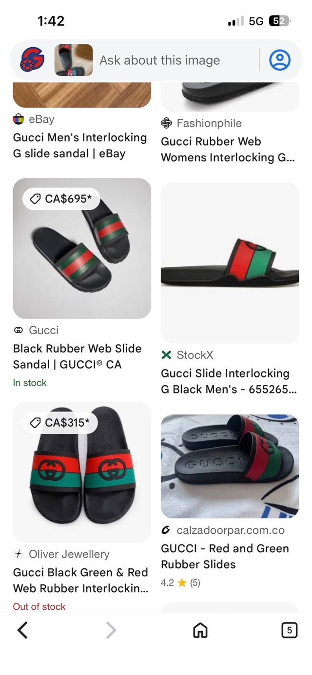 GUCCI unisex interlocking slide ons - photo 4