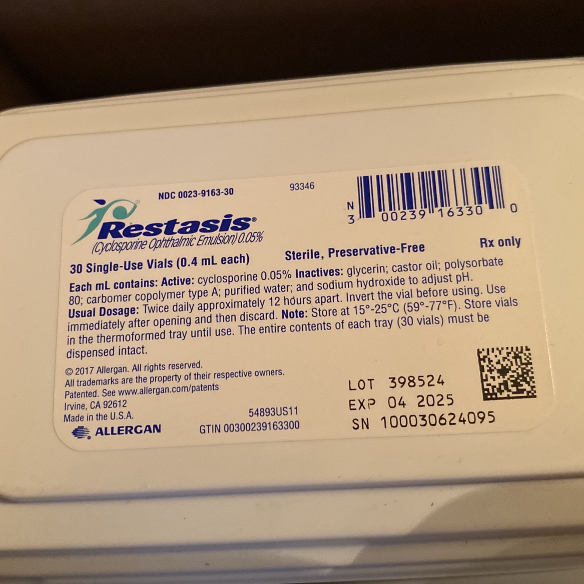 Restasis Single Use Eye Drops - photo 3