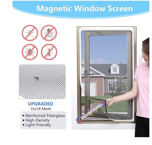 Magnetic Window Screen Mesh 16x18 Fiberglass Black Insect Mosqui - photo 2