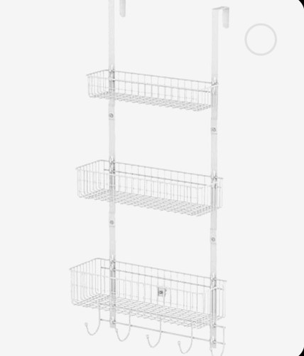 Over-the-Door Metal Towel Rack Organizer, White