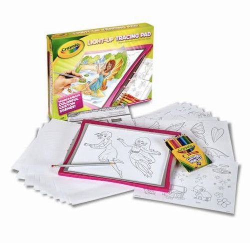 Crayola Light-Up Tracing Pad Kids Craft Kit w/ Tracing Sheets &