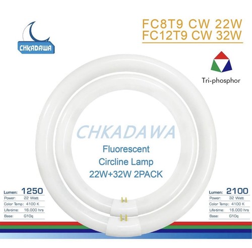 CHKADAWA Circline Fluorescent Lamp 22W/32W Cool White 4100K