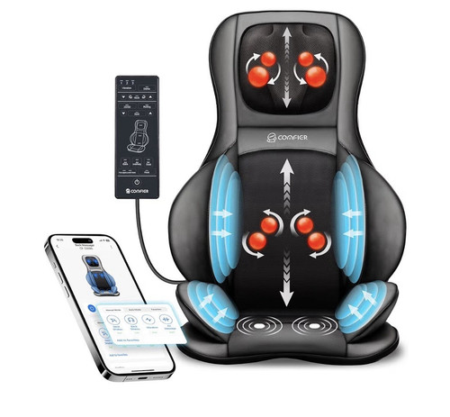Comfier Shiatsu Massage Seat Cushion w/ Heat, App & Remote