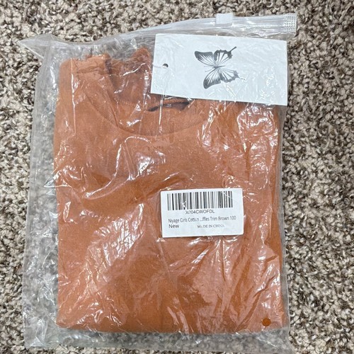 Niyoo Brown Ruffle Shoulder Crew Neck Long Sleeve Sweater 100 - photo 2