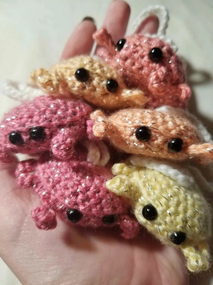 1 Sunset Crab Crochet Keychains