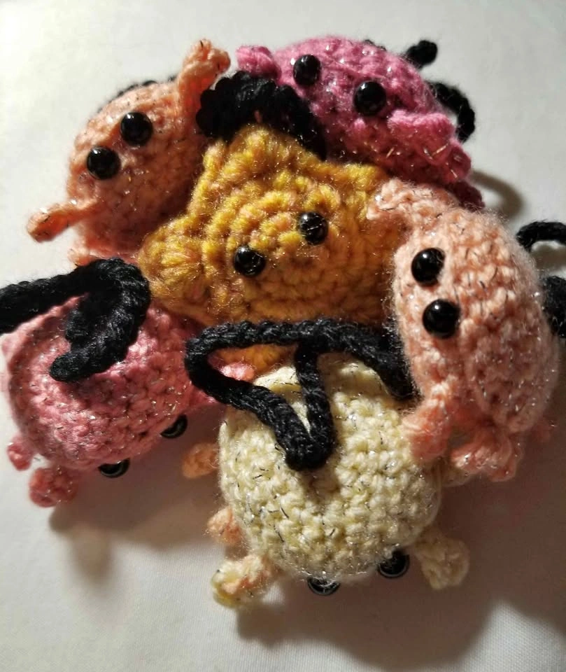 3 Crab Crochet Keychains Star