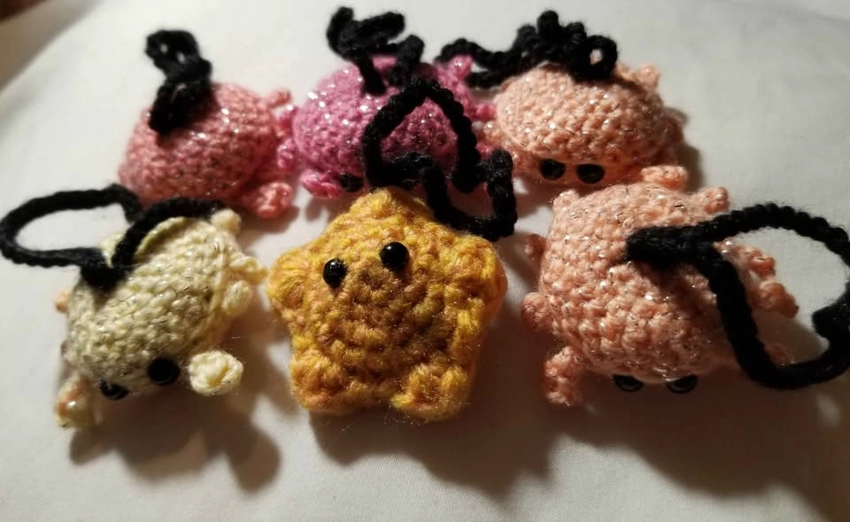 3 Crab Crochet Keychains Star - photo 2