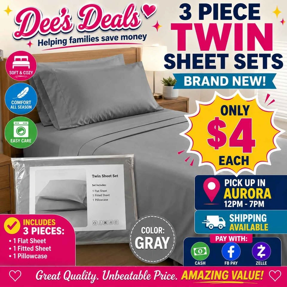 3 Piece Twin Sheet Sets BRAND NEW ONLY $4 - photo 2