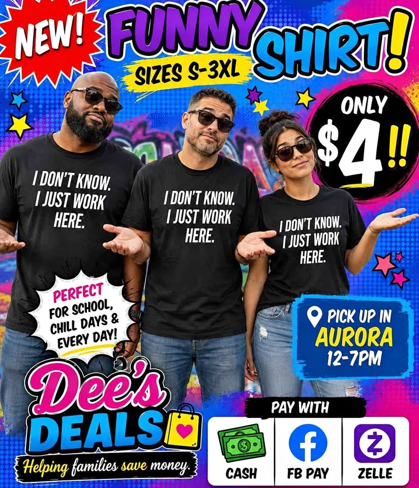 I just work here shirts ONLY $4!!