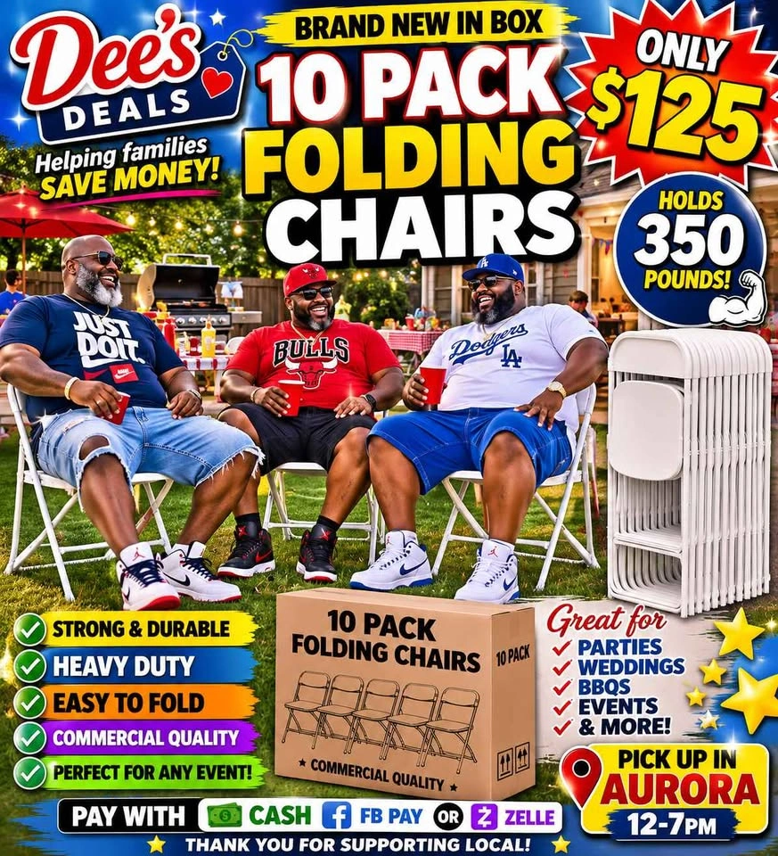 10 PACK FOLDING CHAIRS BRAND NEW IN BOX ONLY $125 - photo 2