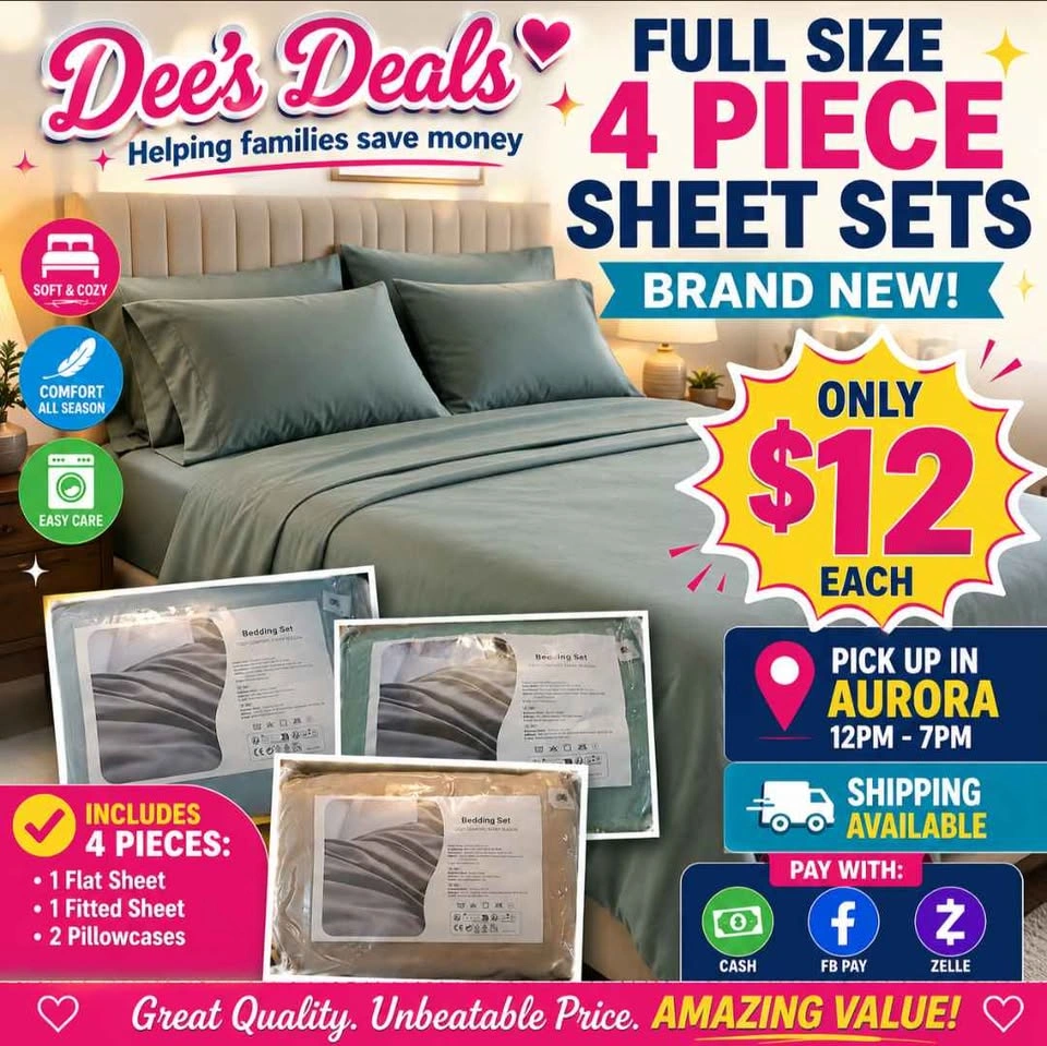 Full size 4 piece sheet sets BRAND NEW ONLY $12 - photo 2