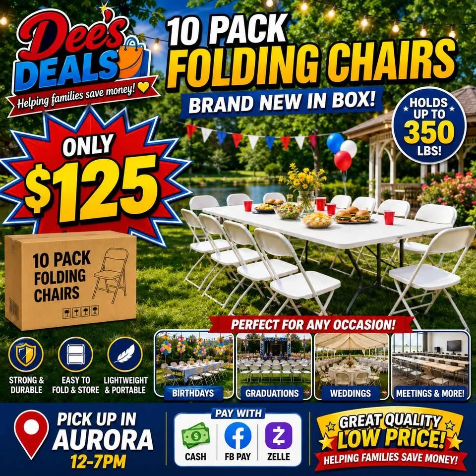 10 PACK COMMERCIAL FOLDING CHAIRS BRAND NEW IN BOX ONLY $125 - photo 4