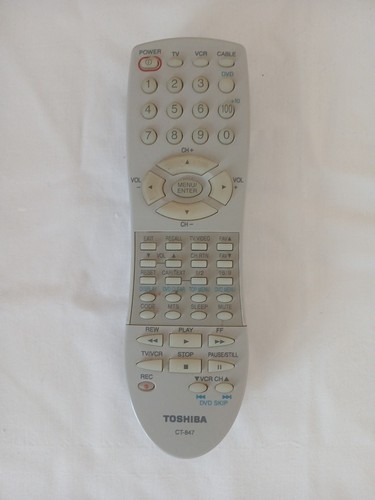OEM Original Genuine Toshiba CT-847 Remote Control TV VCR DVD