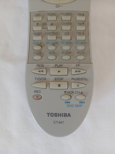 OEM Original Genuine Toshiba CT-847 Remote Control TV VCR DVD - photo 2