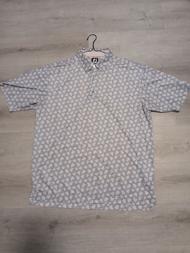 FootJoy XL Performance Golf Polo Shirt Green Fern Leaf Print