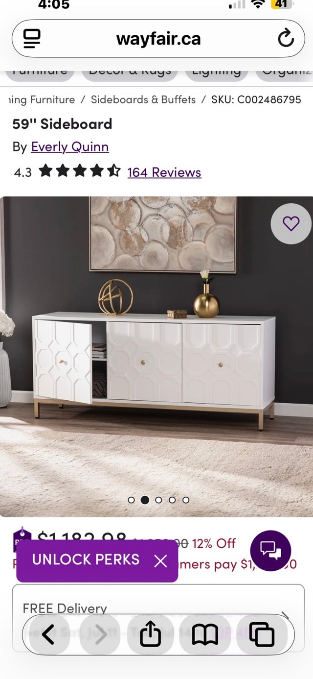 Wayfair Everly Quinn Sideboard / Media Console